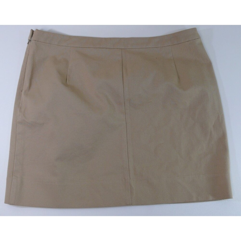 NWOT Boston Proper med brown mini skirt Side Zipper stretch Size 18